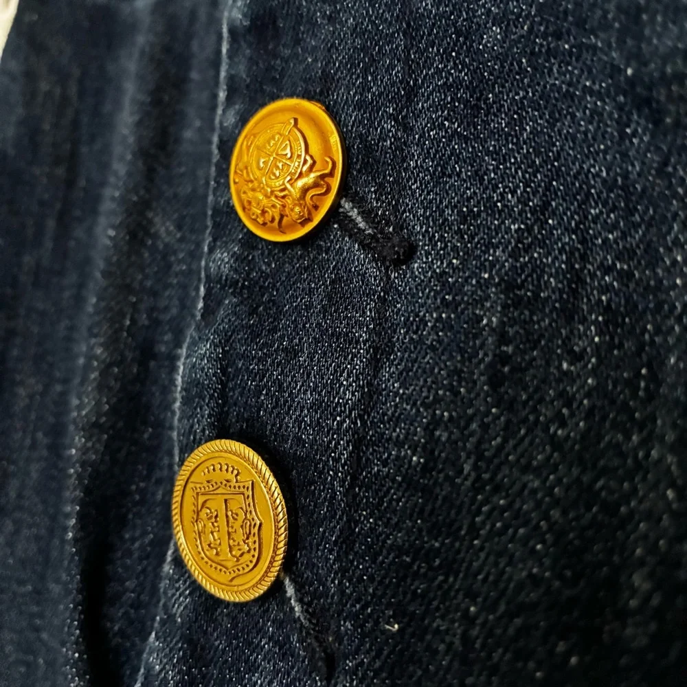 Sezane PARISIEN Denim sailor denim Size 36 EU / 4 US *button replaced* see pics - Picture 5 of 10